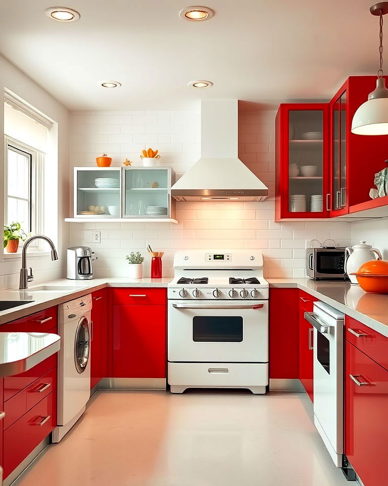white appliances for retro modern kitchen - 40 Kitchen With White Appliances Ideas