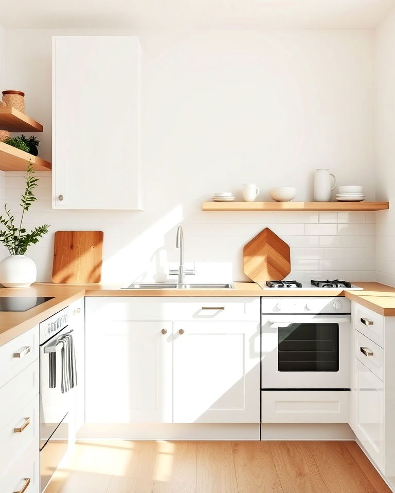 white appliances for scandinavian minimalist kitchen - 40 Kitchen With White Appliances Ideas