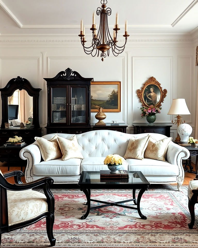 white couch living room with classic elegance - 30 White Couch Living Room Ideas