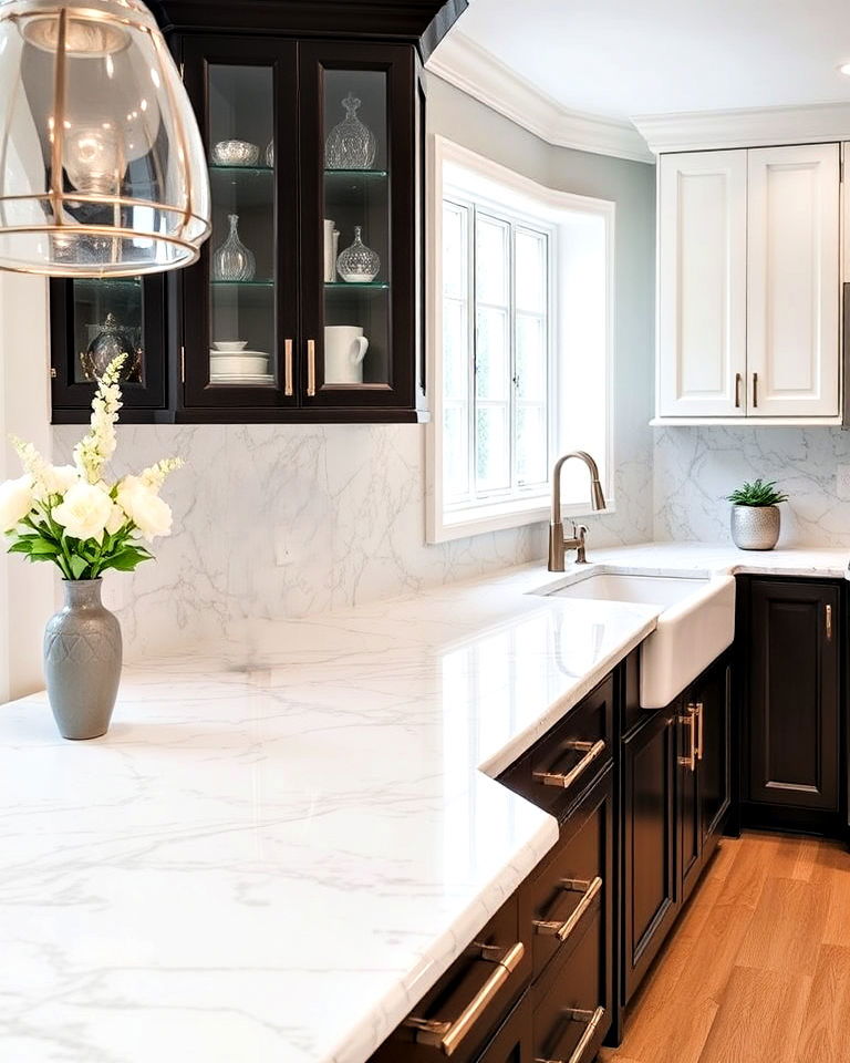 white granite countertops for fresh look - 40 Kitchen Countertop Ideas