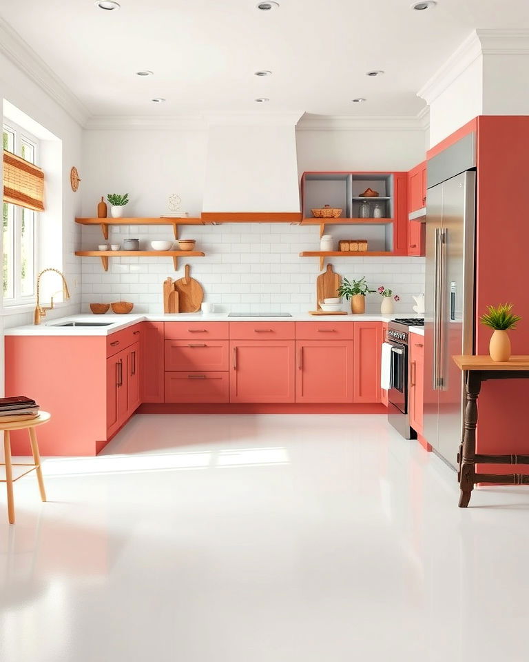 white linoleum flooring for kitchen - 25 White Kitchen Floor Ideas