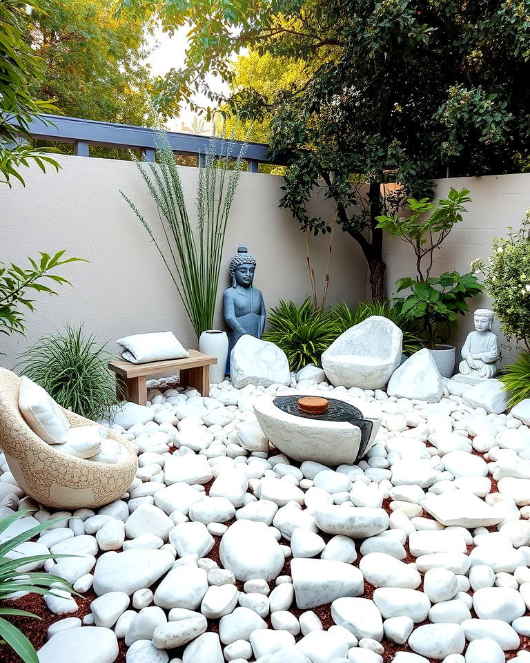 white rock meditation space ideas - 25 White Rock Landscaping Ideas