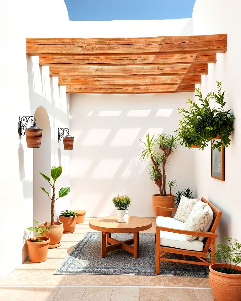whitewashed walls for mediterranean patio - 25 Mediterranean Patio Ideas