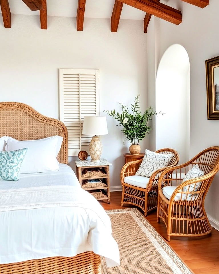 wicker furniture for mediterranean decor - 20 Mediterranean Bedroom Ideas