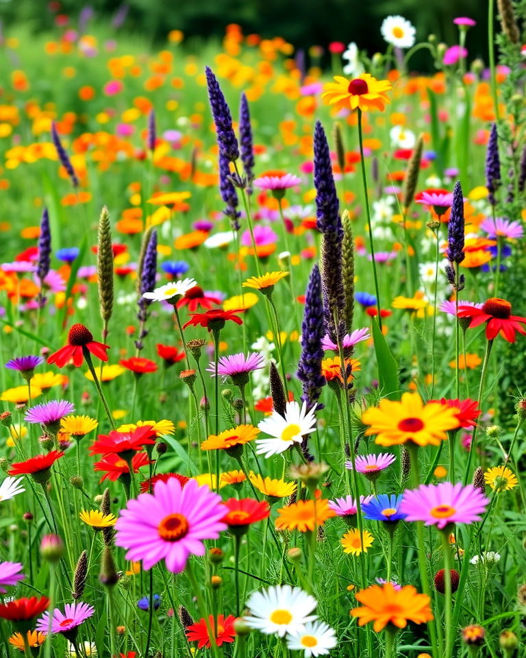 wildflower meadow for ranch house landscape - 30 Ranch House Landscaping Ideas
