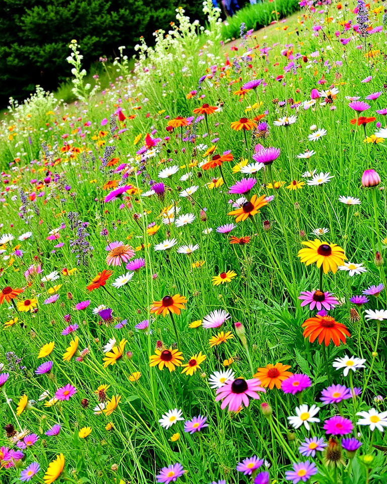 wildflower meadow for sloped backyard - 25 Down Sloped Backyard Ideas