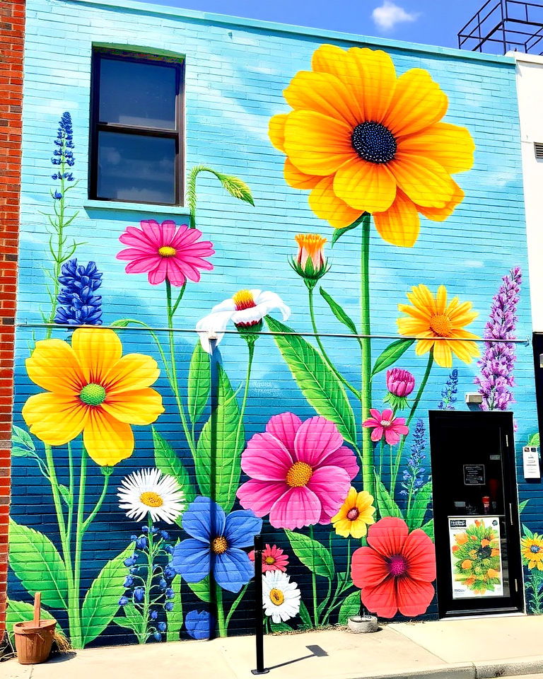 wildflower themed murals - 15 Flower Murals on Buildings