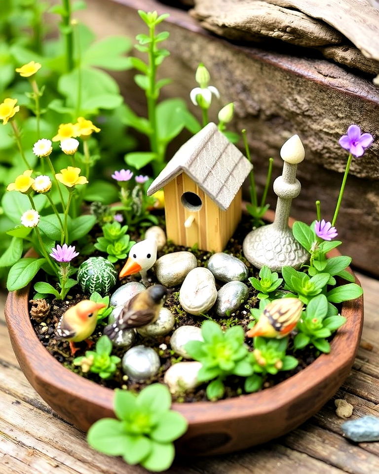 wildlife inspired miniature garden - 20 Miniature Garden Ideas