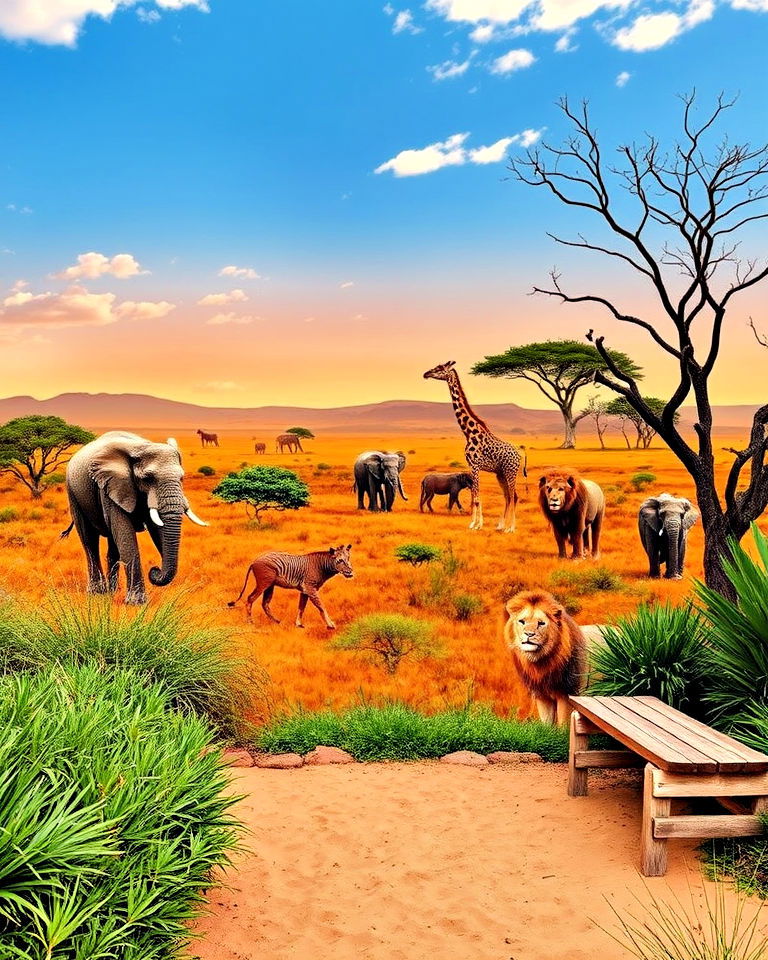 wildlife safari adventure mural - 30 Garden Mural Ideas