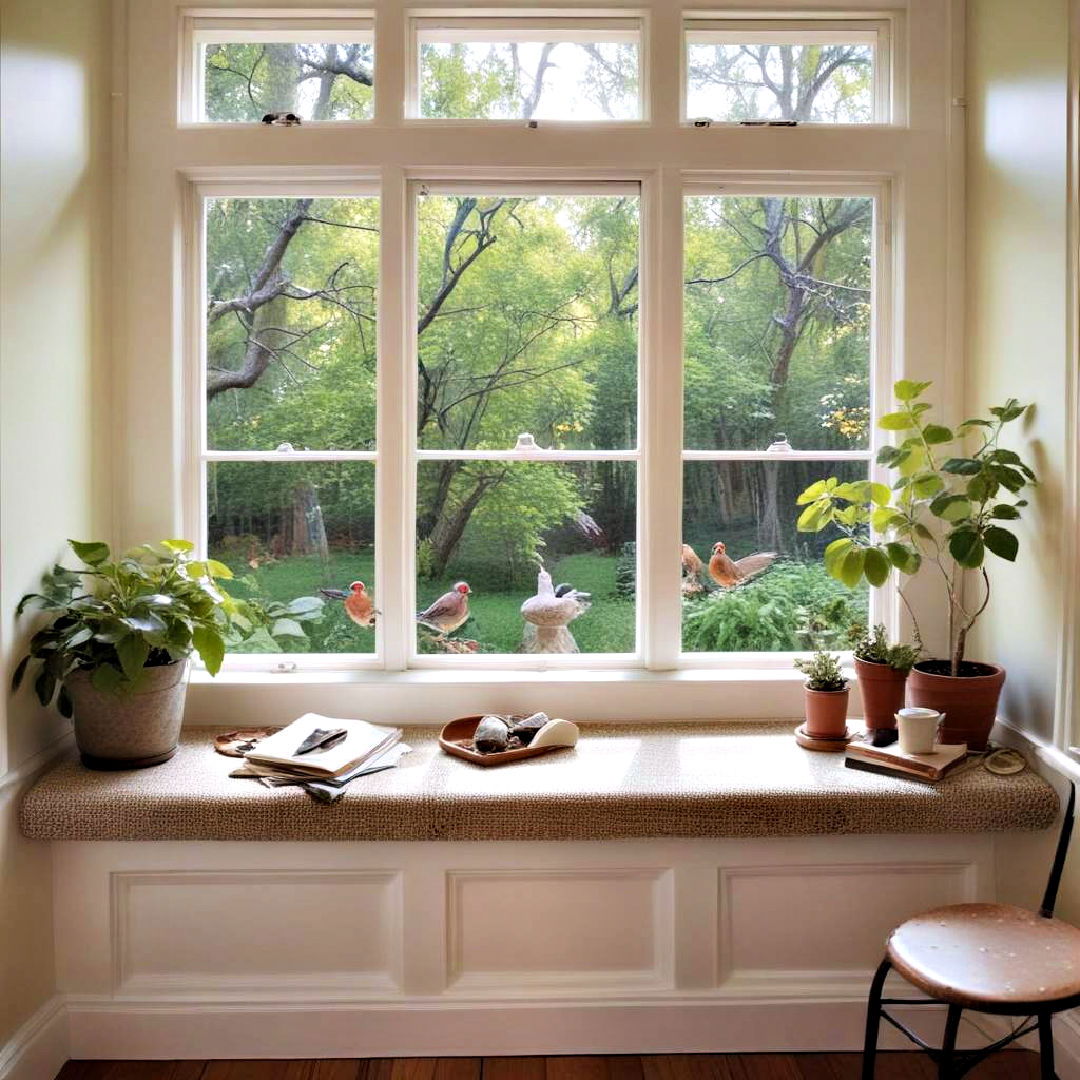 window seat as bird watching haven - 40 Window Seat Ideas