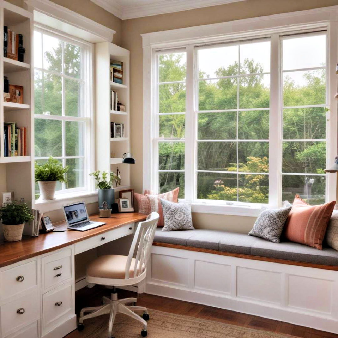 window seat as break area for home office - 40 Window Seat Ideas