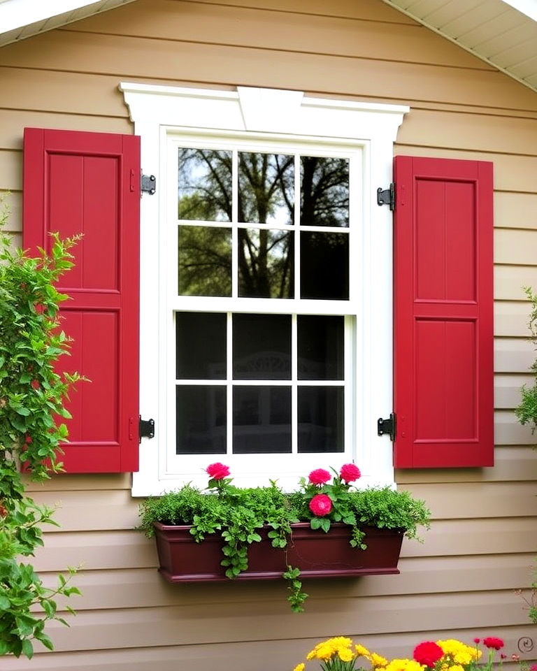 window shutters to add stylish touch - 40 Curb Appeal Inspiration for Ranch Homes