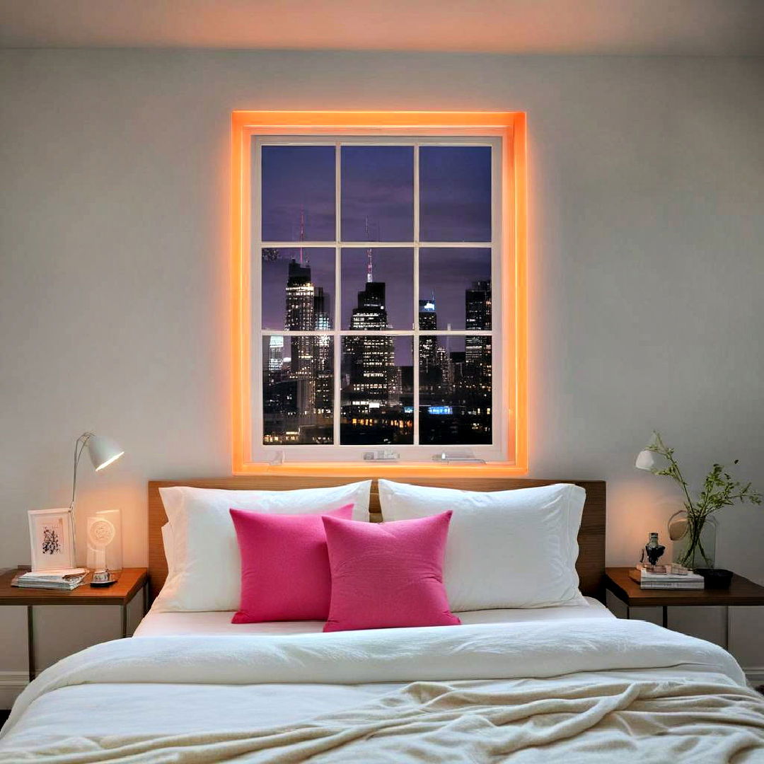 window trim for neon bedroom - 30 Neon Bedroom Ideas