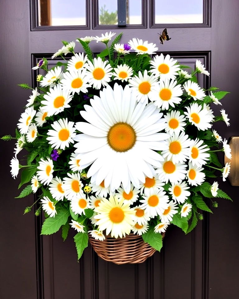 wonderful daisy centered arrangements - 20 Summer Door Decoration Ideas