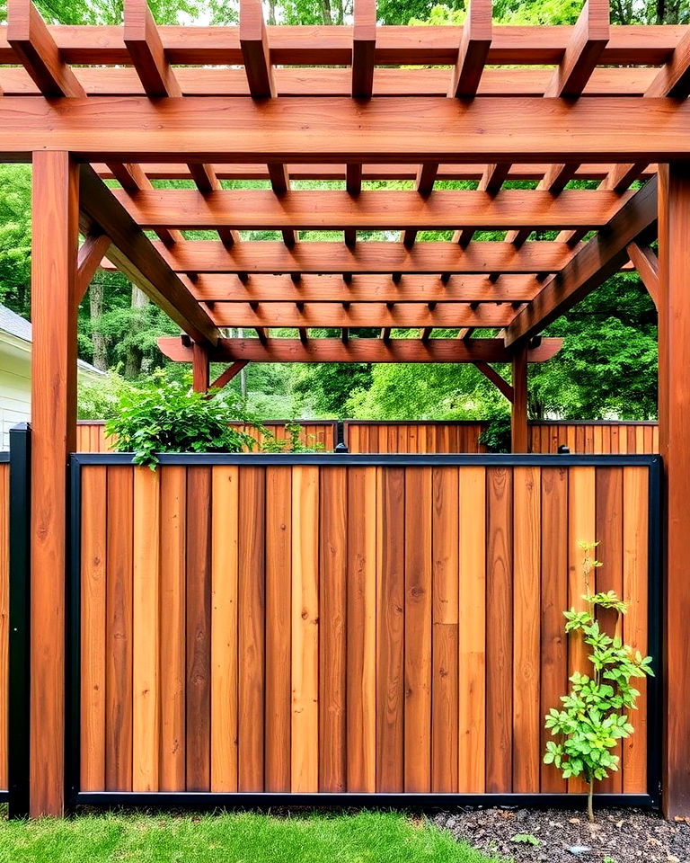 wood and metal pergola fence design - 25 Metal and Wood Fence