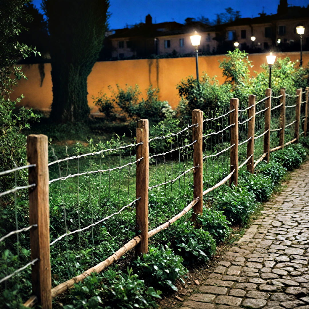 wood and wire fence - 40 Garden Fence Ideas