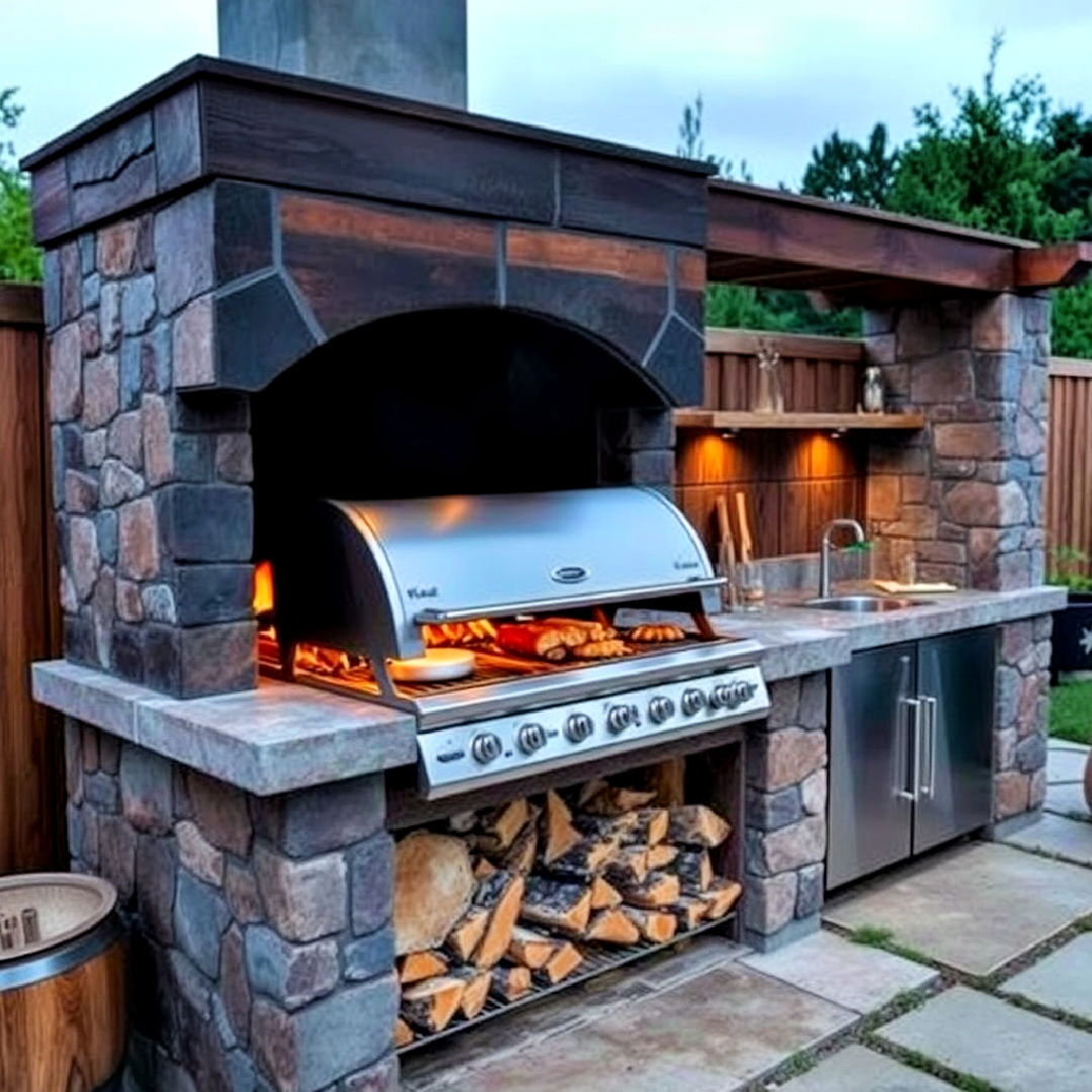 wood fired grill for outdoor kitchen - 20 Luxury Outdoor Kitchen Ideas