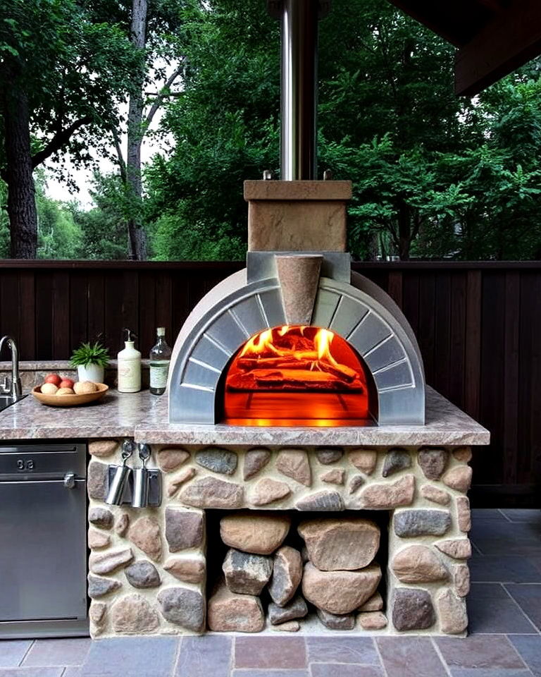 wood fired pizza oven for outdoor kitchen - 20 Outdoor Kitchen With Pizza Oven