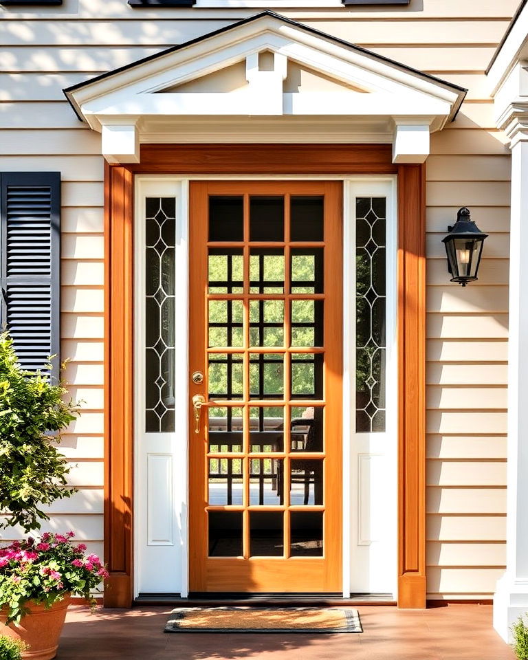 wood frame for multi paned glass door - 20 Colonial Front Door Ideas