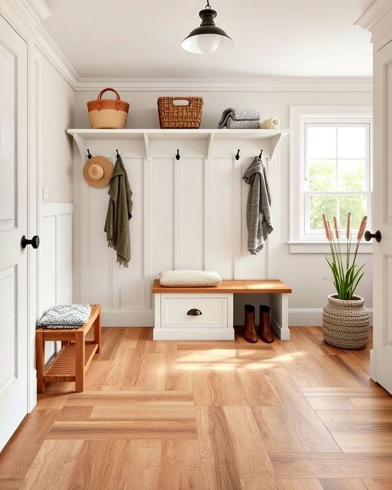 wood look porcelain mudroom tiles - 15 Mudroom Tile Floor Ideas