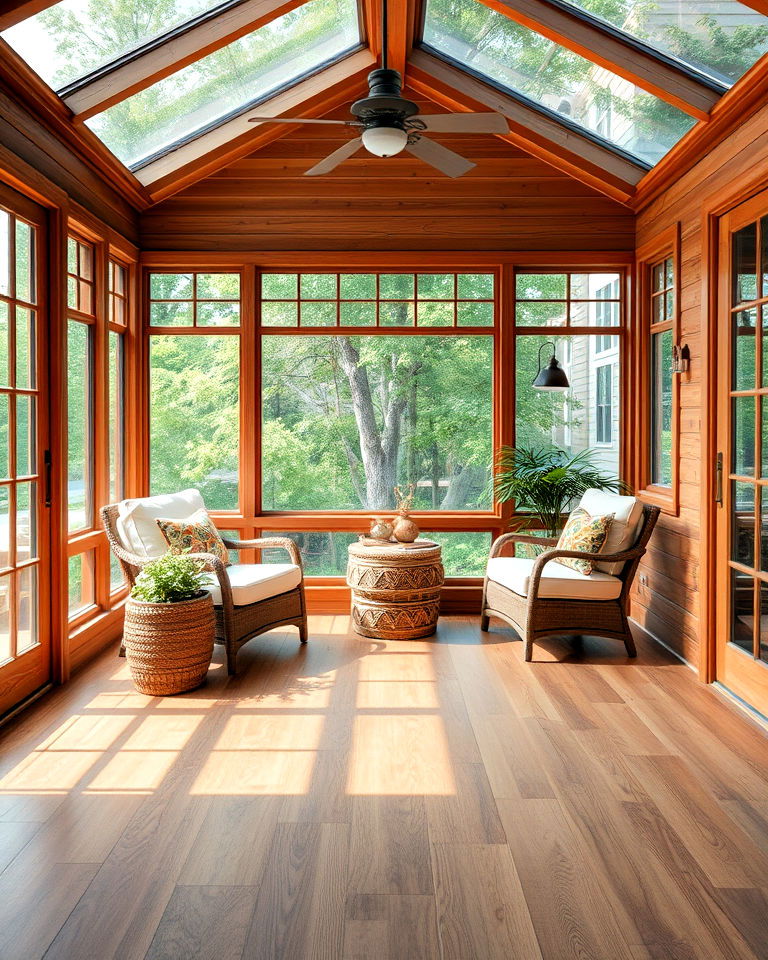 wood look sunroom floor tiles - 15 Sunroom Tile Floor Ideas
