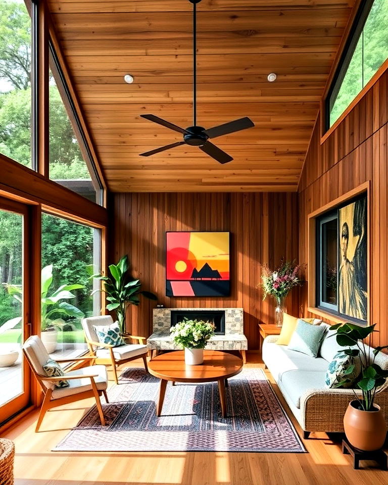 wood paneling for mid century modern sunroom - 20 Mid-century Modern Sunroom Ideas