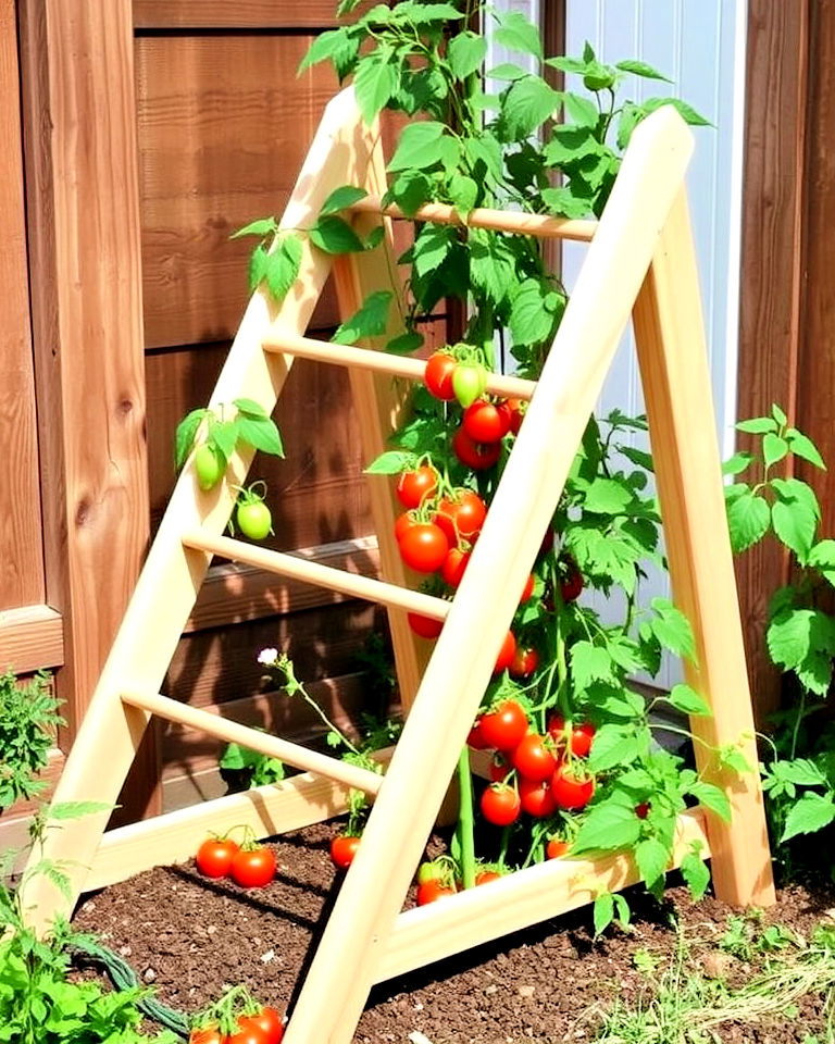 wooden a frame tomato trellis - 30 Tomato Trellis Ideas