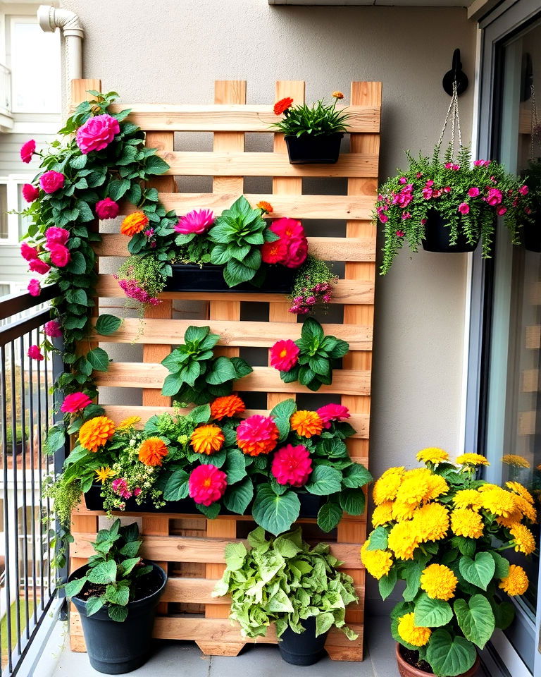 wooden pallet as vertical garden - 40 Fall Planter Ideas