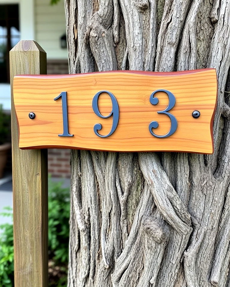 wooden plaque with house numbers - 40 House Number Ideas