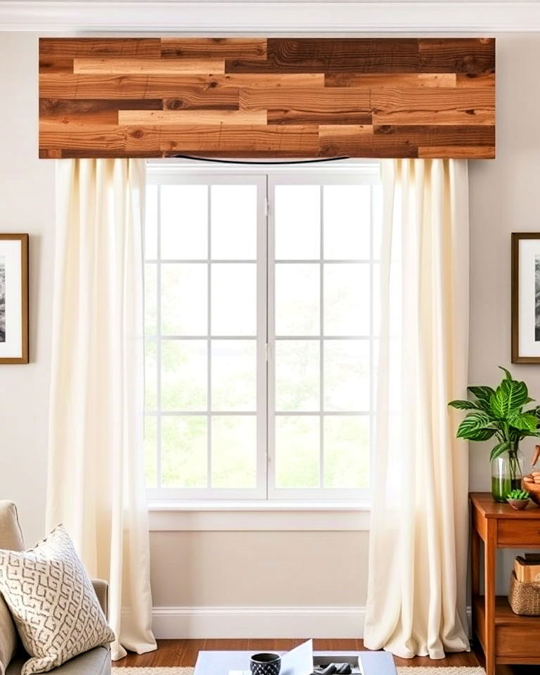 wooden valances for farmhouse statement - 40 Farmhouse Window Treatment Ideas