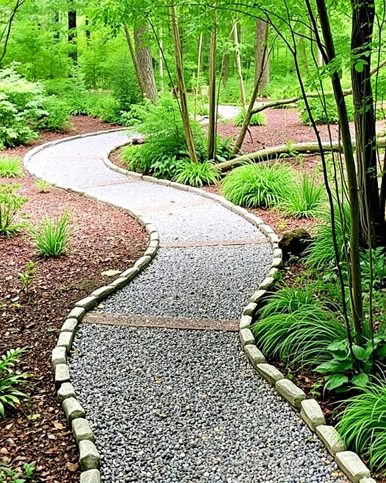 woodland garden with gravel paths - 20 Woodland Garden Path Ideas