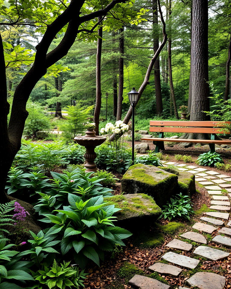woodland garden with shade loving plants - 30 Luxury Garden Design Ideas