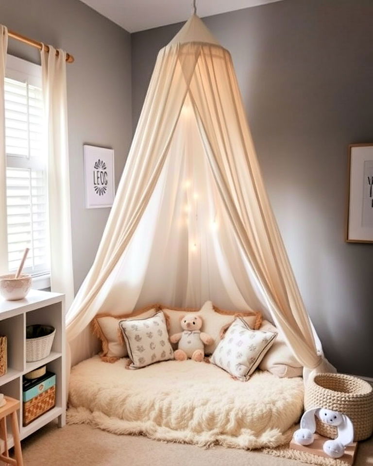 woodland nursery with canopy tent - 25 Woodland Nursery Ideas