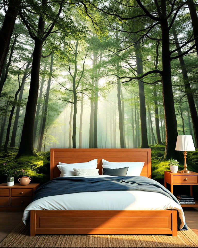 woodland wall mural ideas - 20 Forest-Themed Bedroom Ideas