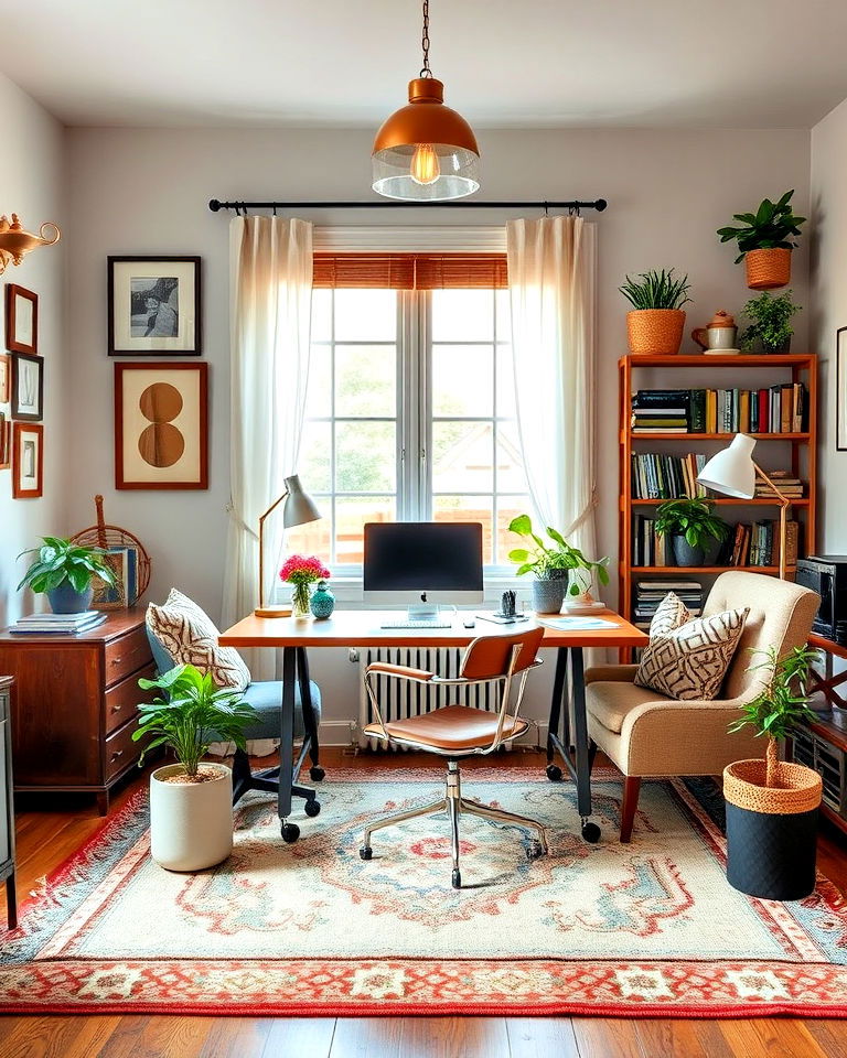 workspace with flexible layout - 25 Eclectic Home Office Ideas