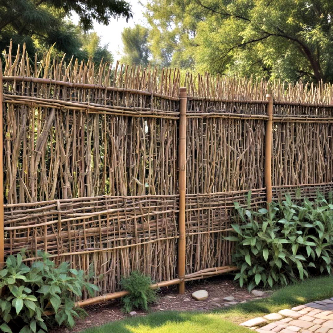 woven willow fence as outdoor privacy screen - 30 Outdoor Privacy Screen Ideas
