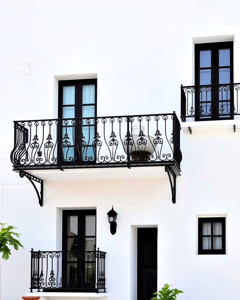 wrought iron balconies for greek inspired home - 20 Greek Style Home Ideas
