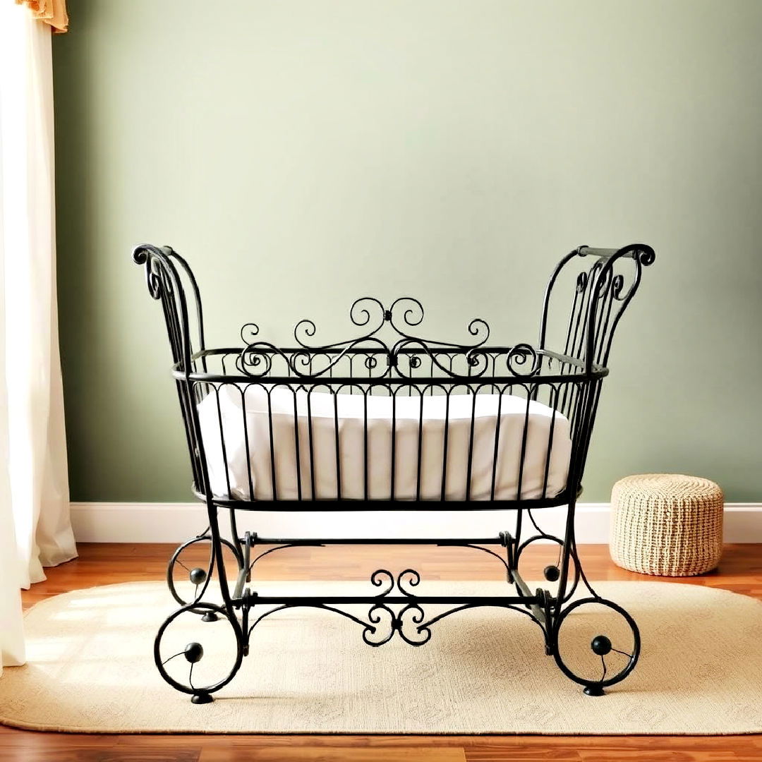 wrought iron cradle design - 25 Vintage Nursery Ideas