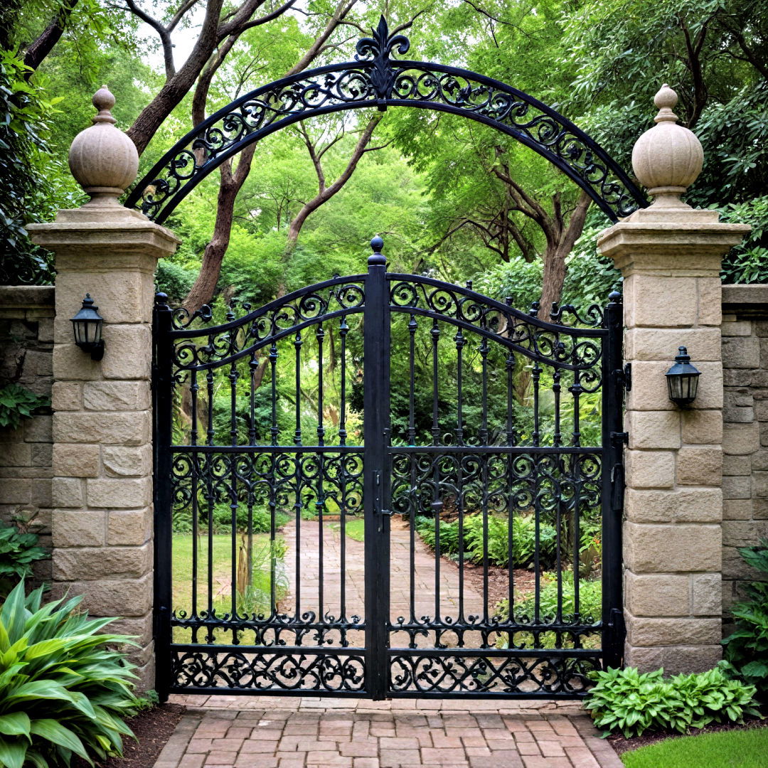 wrought iron garden gate - 40 Hardscaping Ideas