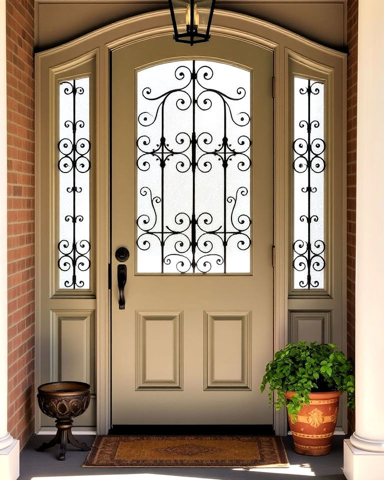 wrought iron grilles for half glass door - 20 Colonial Front Door Ideas
