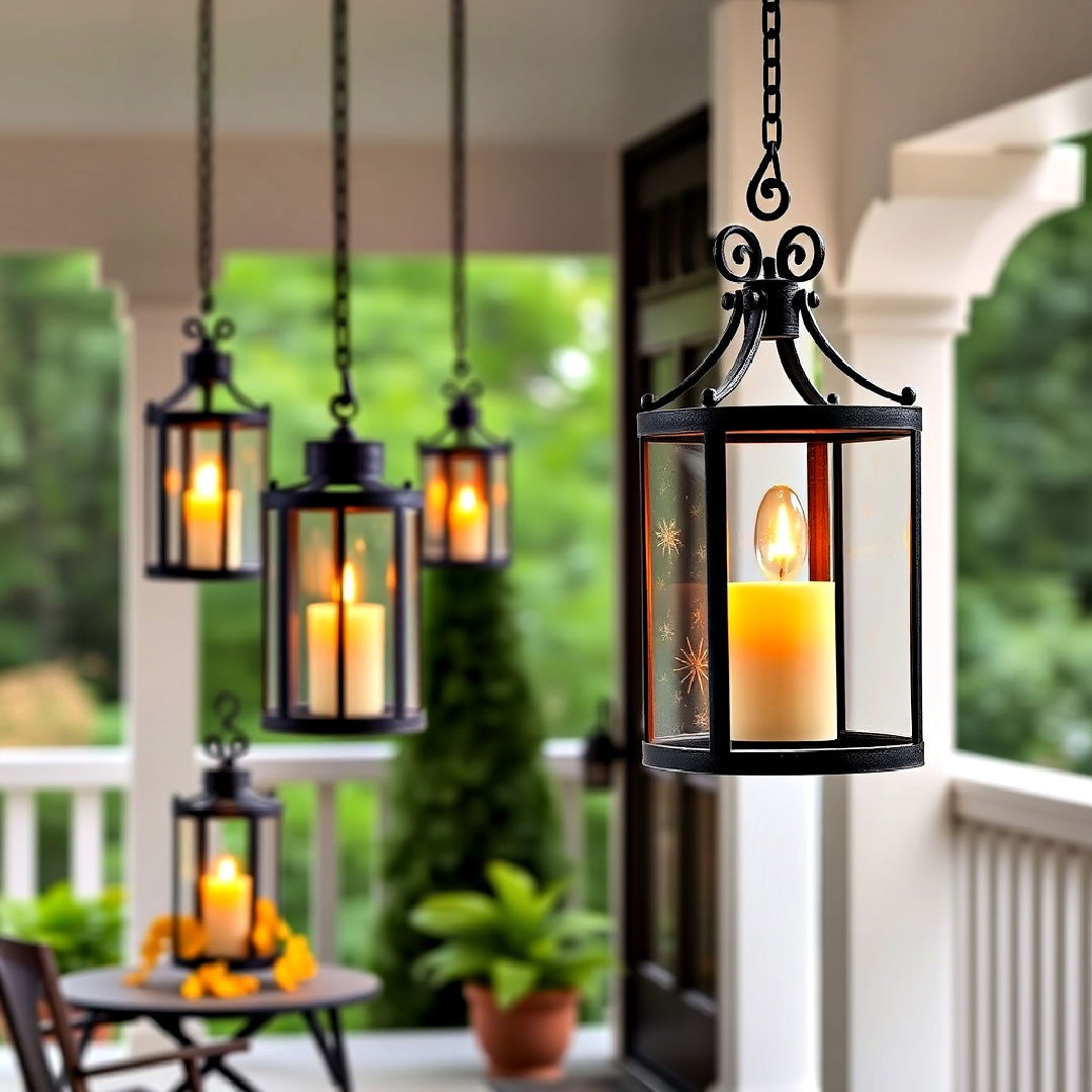 wrought iron lanterns for rustic front porch - 25 Rustic Front Porch Ideas