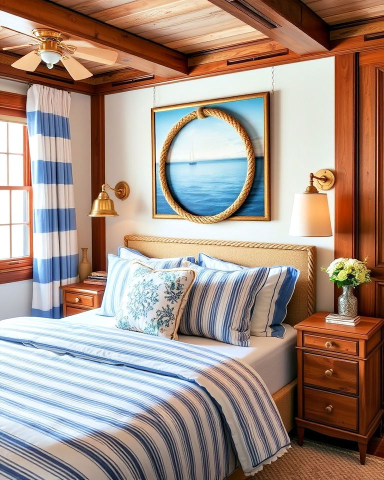 yacht bedroom with nautical inspired accents - 20 Yacht Bedroom Ideas