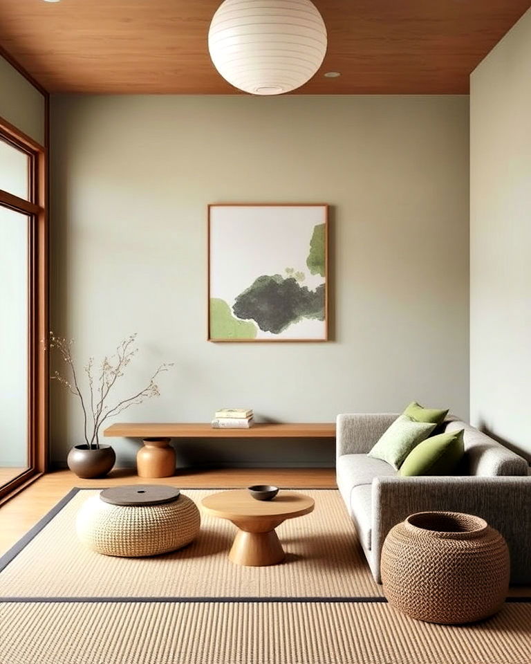 zen inspired color scheme for living room - 25 Japanese Style Living Room Ideas