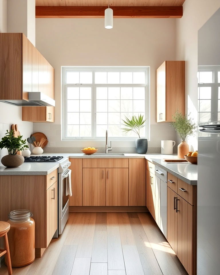 zen inspired kitchen with white appliances - 40 Kitchen With White Appliances Ideas