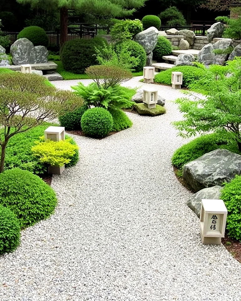 zen space with gravel pathway - 40 Japanese Garden Ideas