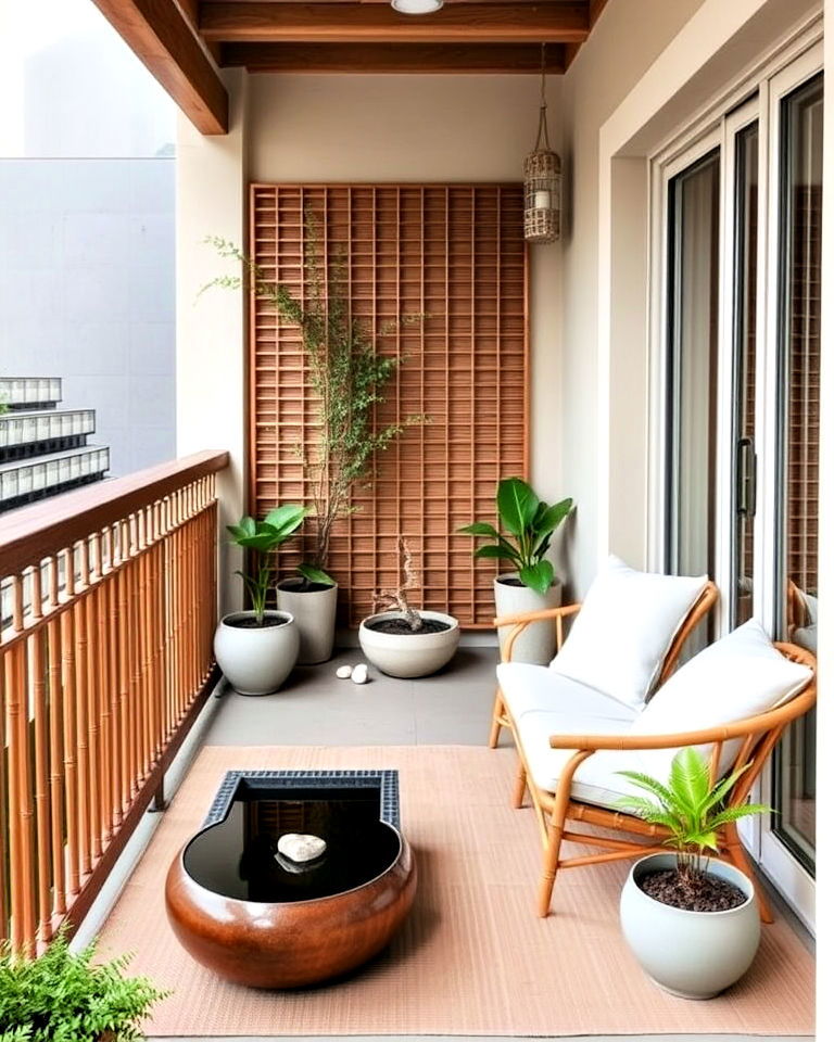 zen themed french balcony - 25 French Balcony Ideas