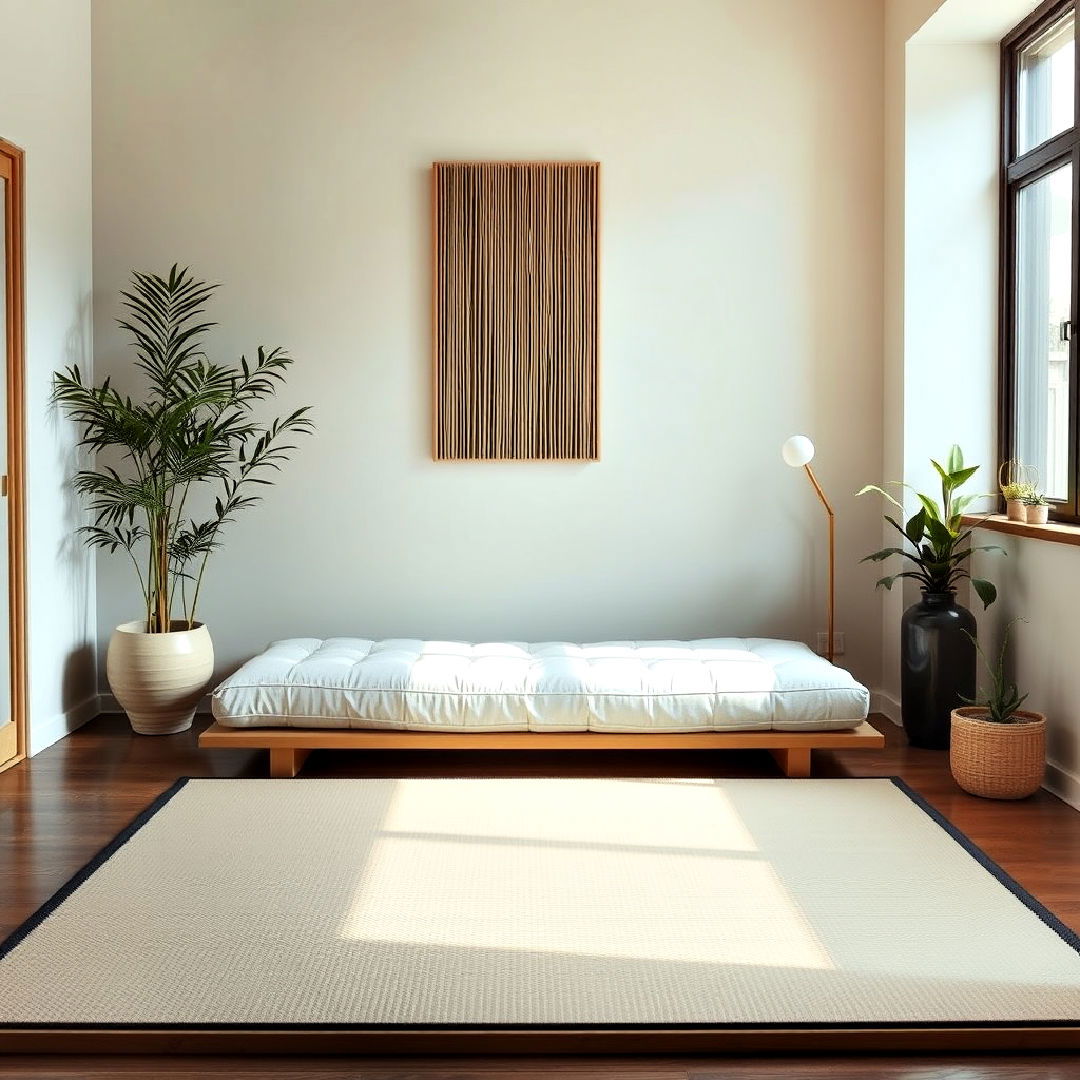 zen vibe low profile futon - 15 Futon Bedroom Ideas