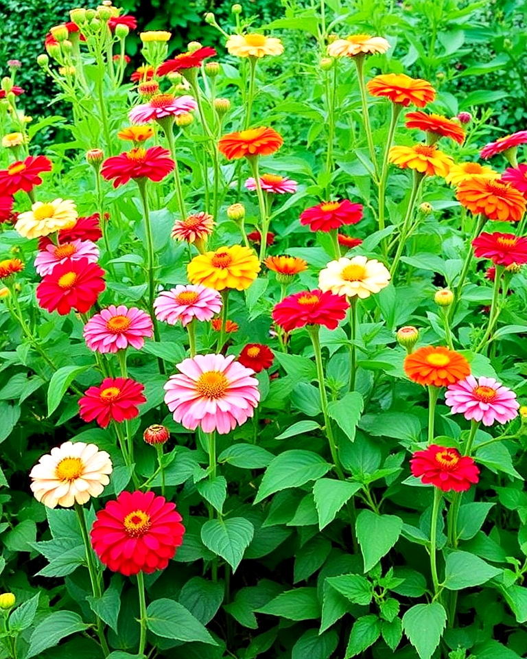 zinnias to create seasonal garden divider - 25 Zinnia Garden Ideas