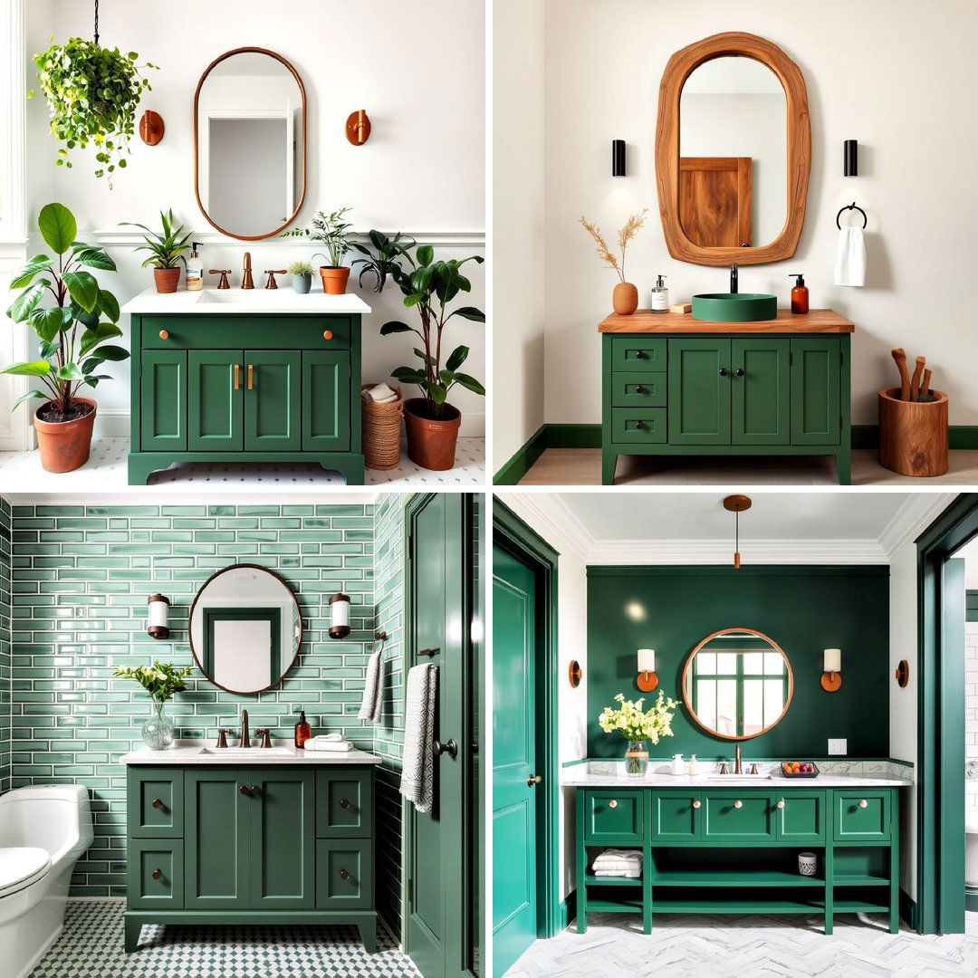 15 Gorgeous Bathroom Designs Featuring Green Vanities