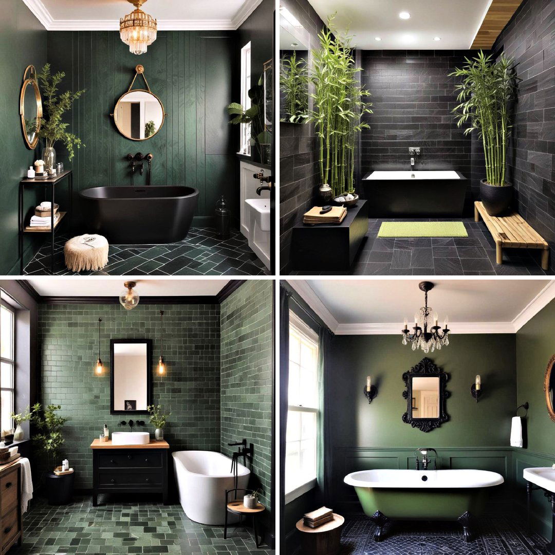 15 Stunning Black and Green Bathroom Design Ideas